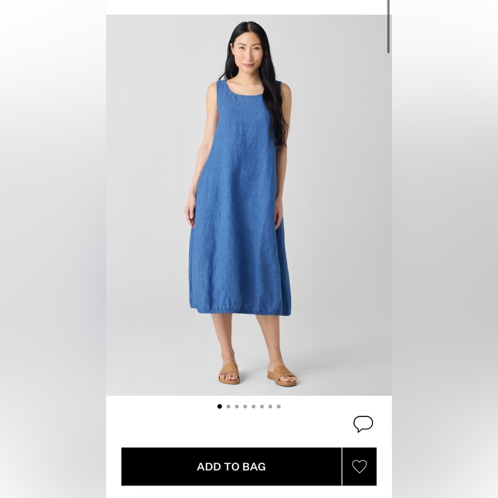 Eileen Fisher linen lantern dress NWT